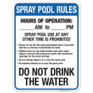 Montana Spray Pool Rules Sign, Complies With State Of Montana Pool Safety Code