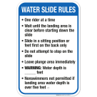 Montana Water Slide Rules Sign, Complies With State Of Montana Pool Safety Code