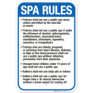 New Hampshire Spa Rules Sign, Complies With State Of New Hampshire Pool Safety Code