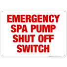 New Jersey Spa Pump Shut Off Sign, Complies With State Of New Jersey Pool Safety Code