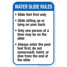 New Mexico Water Slide Rules Sign, Complies With State Of New Mexico Pool Safety Code