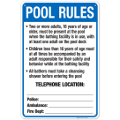 New York Pool Rules Sign, Complies With State Of New York Pool Safety Code
