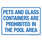 North Carolina No Pets And Glass Sign, Complies With State Of North Carolina Pool Safety Code
