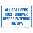 North Carolina Shower Before Entering Sign, Complies With State Of North Carolina Pool Safety Code