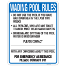 Oregon Wading Pool Rules Sign, Complies With State Of Oregon Pool Safety Code