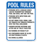 South Dakota Pool Rules Sign, Complies With State Of South Dakota Pool Safety Code, (SI-62154)
