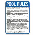 Utah Pool Rules Sign, Complies With State Of Utah Pool Safety Code
