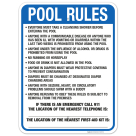 Washington Pool Rules Sign, Complies With State Of Washington Pool Safety Code, (SI-62169)