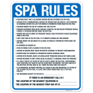 Washington Spa Rules Sign, Complies With State Of Washington Pool Safety Code