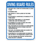 Washington Diving Board Rules Sign, Complies With State Of Washington Pool Safety Code