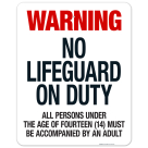 West Virginia No Lifeguard Sign, Complies With State Of West Virginia Pool Safety Code