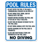 Wisconsin Pool Rules Do Not Enter Sign, Complies With State Of Wisconsin Pool Safety Code