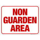 Wisconsin Non Guarden Area Sign, Complies With State Of Wisconsin Pool Safety Code