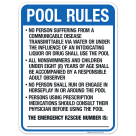 Wyoming Pool Rules Sign, Complies With State Of Wyoming Pool Safety Code
