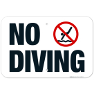 California No Diving Sign, Complies With State Of California Pool Safety Code