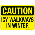 Icy Walkways In Winter Sign