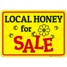 Local Honey For Sale With Drawing Sign