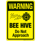 Warning Bee Hive Do Not Approach Sign
