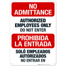 Authorized Employees Only Do Not Enter Bilingual Sign
