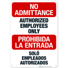 Authorized Employees Only Bilingual Sign