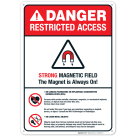 Strong Magnetic Field No Cardiac Pacemakers No Loose Metal Objects Sign