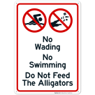 No Wading No Swimming Do Not Feed The Alligators Sign