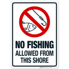 Vertical No Fishing Allowed From This Shore Sign