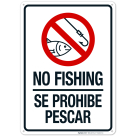 No Fishing Bilingual Sign