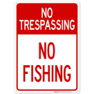 No Trespassing No Fishing Sign