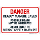 Deadly Manure Gases Possible Death May Be Immediate Do Not Enter Pit Without Safety Sign