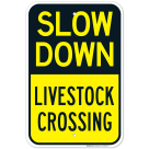 Slow Down Livestock Crossing Sign