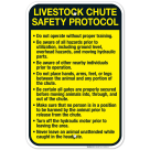 Livestock Chute Safety Protocol Do Not Operate Without Proper Training Sign