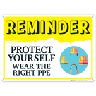Reminder Protect Yourself Wear The Right PPE Sign