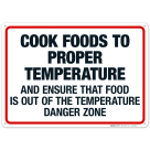 Cook Foods To Proper Temperature Sign