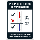 Proper Holding Temperature Bilingual Sign