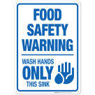 Food Safety Warning Wash Hands Sign
