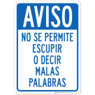 No Spitting Or Cursing Allowed Spanish Sign
