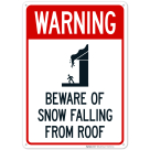 Beware Of Snow Falling From Roof Sign