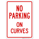 No Parking On Curves Sign