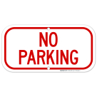 No Parking With Red Border Sign