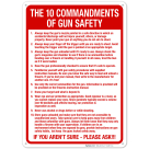 The Ten Commandments Of Gun Safety Sign