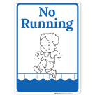 Pool Sign No Running With Drawing Sign