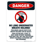 No Long Underwater Breath Holding Can Result in Passing Out and Drowning Sign