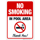 No Smoking In Pool Area Thank You Sign