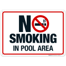 No Smoking In Pool Area With Graphic Sign