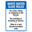 White Water Slide Rules Sign