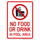No Food Or Drink In Pool Area With Graphic Sign