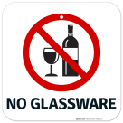 No Glassware With Graphic Sign