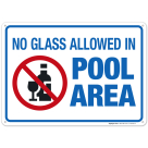 No Glass In Pool Area Bottle And Glass Symbol Sign