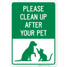 Please Clean Up After Your Pet With Dog And Cat Graphic